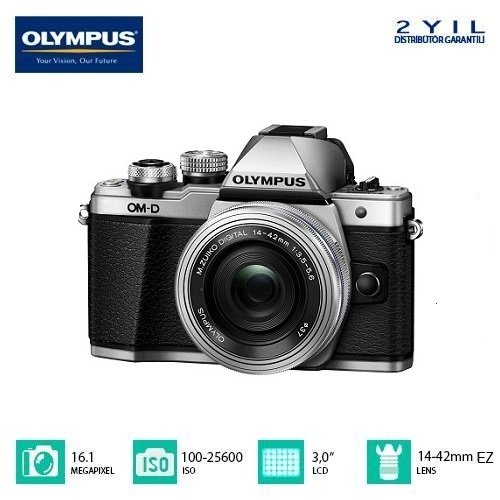 OLYMPUS E-M10 MARK II 14-42 EZ LENS KİT GÜMÜŞ( SİLVER) KİT  FOTO MAKİNA