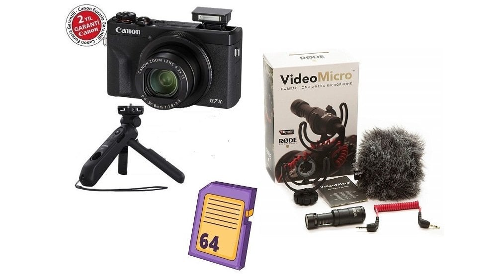 CANON G7X MARK III VLOGGER KİT SİYAH (BLACK) DİJİTAL KOMPAKT FOTO MAKİNA