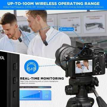 Boya BY-XM6-K2 Ultra Kompakt İkili Kablosuz Yaka Mikrofon Kiti