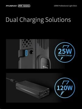 ZHIYUN FIVERAY F100 RGB COMBO SİYAH LED IŞIK