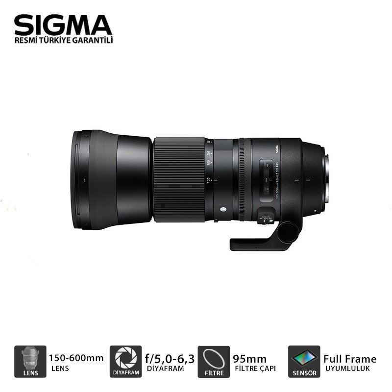 SIGMA 150-600MM  F:5-6.3  C SERİ  DG O.S LENS CANON  UYUMLU