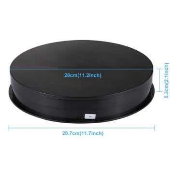 PULUZ 3OCM TURNABLE STAND (Ürün Çekimi İçin 360 Derece Elektrikli Döner Tabla -)For (10-20kg) İçin (SİYAH)