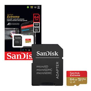 SANDISK 64GB MICROSDXC A1 EXTREME 100MB  HAFIZA KARTI