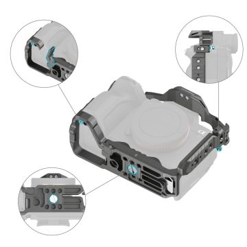 SmallRig 4481 Sony  7R V /  7 IV /  7S III /  1 /  7R IV  için  HawkLock Hızlı Çıkarma Kafesi
