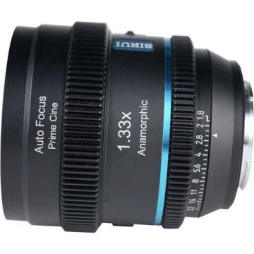 Sirui 20mm T1.8 1.33X S35 Auto-Focus Anamorfik Lens (E Mount, Mavi Flare)
