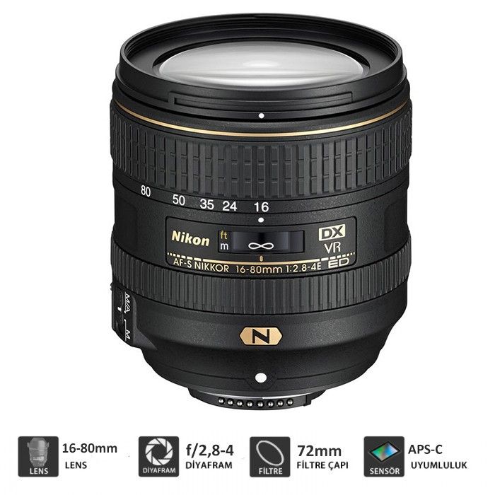 NIKON 16-80MM  F:2.8-4  AF-S G DX  ED VR LENS