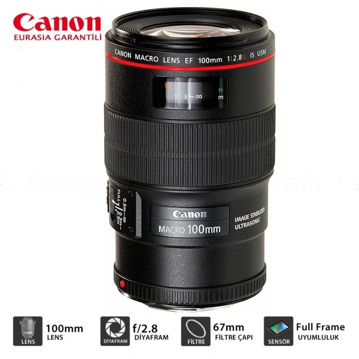 CANON EF 100MM MACRO  F:2.8 L IS USM LENS