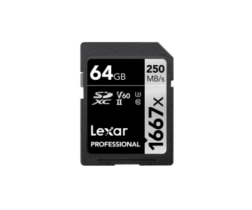LEXAR 64GB SDXC 1667X UHSII  U3  V60 250/120 HAFIZA KARTI