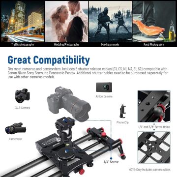 Neewer 120cm Uzaktan Kumandalı & Motorlu Slider (APP)