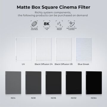 K&F NANO-X Black Mist 1/4  4x5.65 Filtre Tilta ve SmallRig ve Diğer Matbox ile Uyumlu 4mm HD Optik Cam