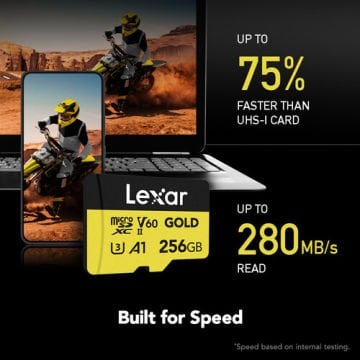 LEXAR 256GB PROF GOLD UHS-II MICROSDXC  V60 280/180 HAFIZA KARTI